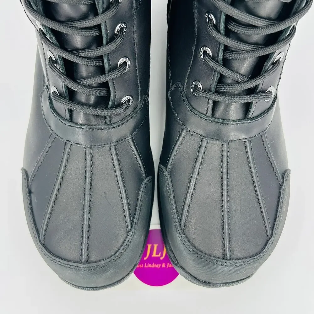 UGG Men's Butte Black Waterproof Leather Vibram Winter Snow Boots 5521 Size 9